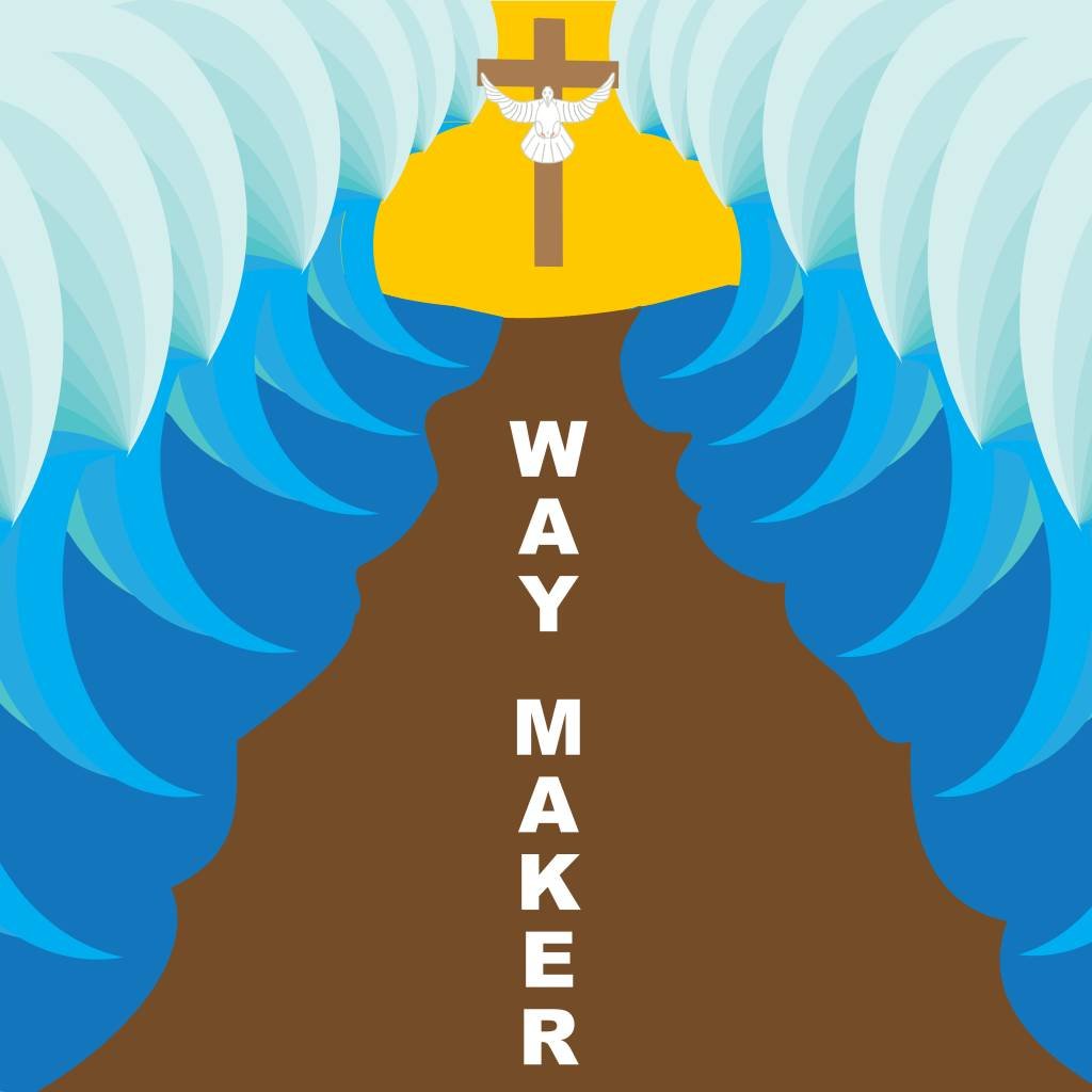 Way Maker with cross and dove artwork